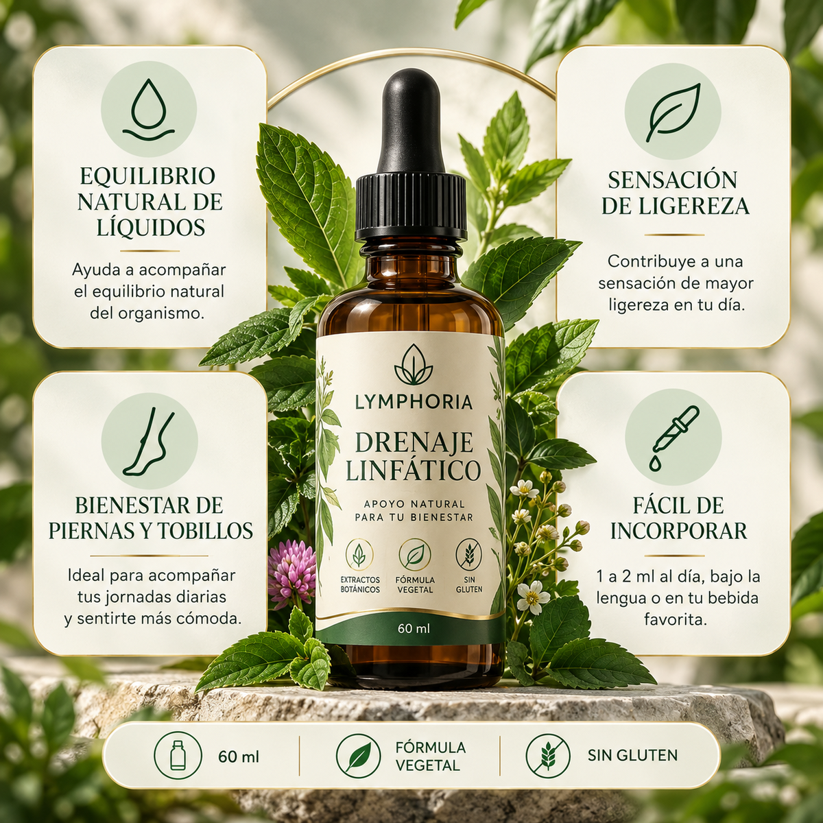 LYMPHORIA 60 ml equilibrio natural y sensación de ligereza