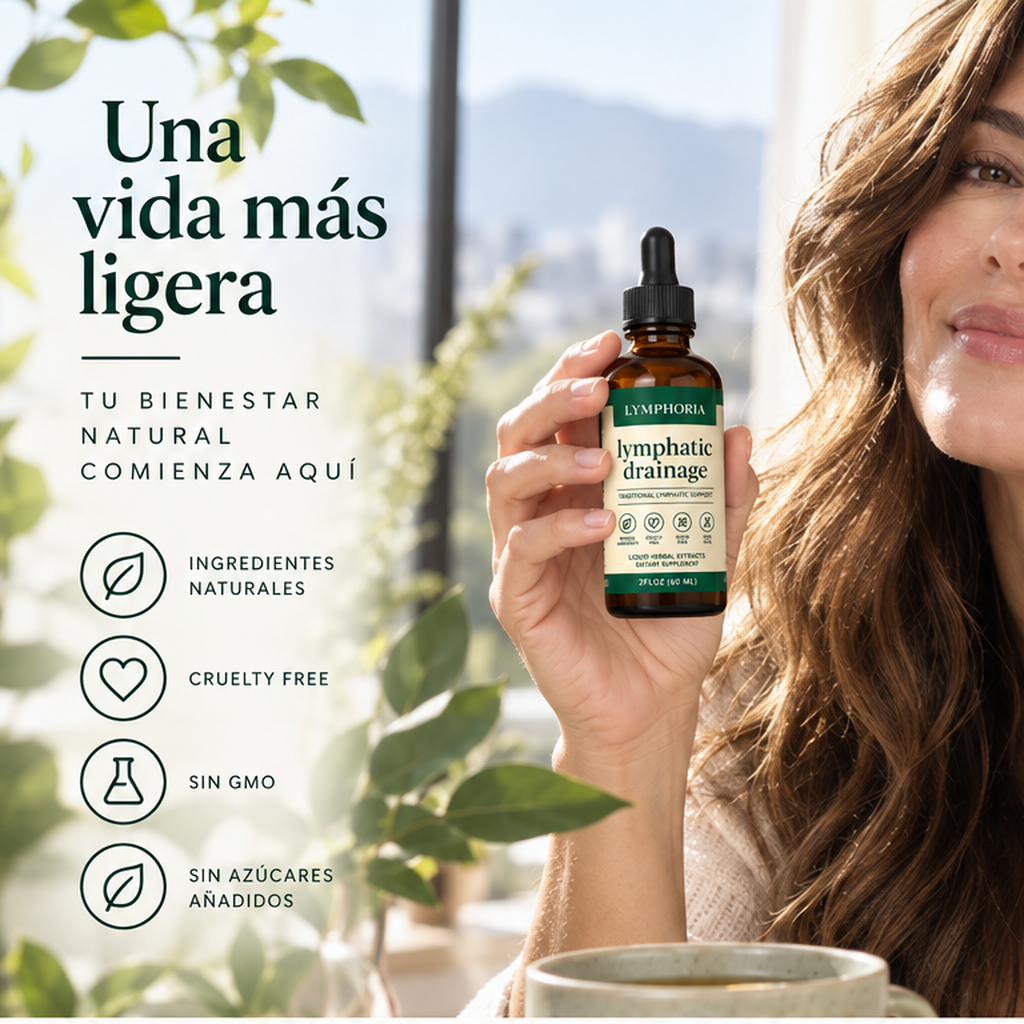 Mujer incorporando LYMPHORIA 60 ml a su rutina